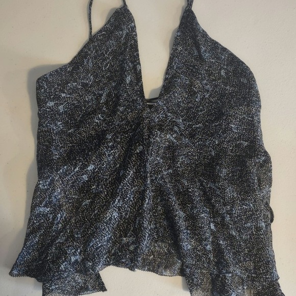 Zara Black and White Patterned Top - Picture 1 of 6